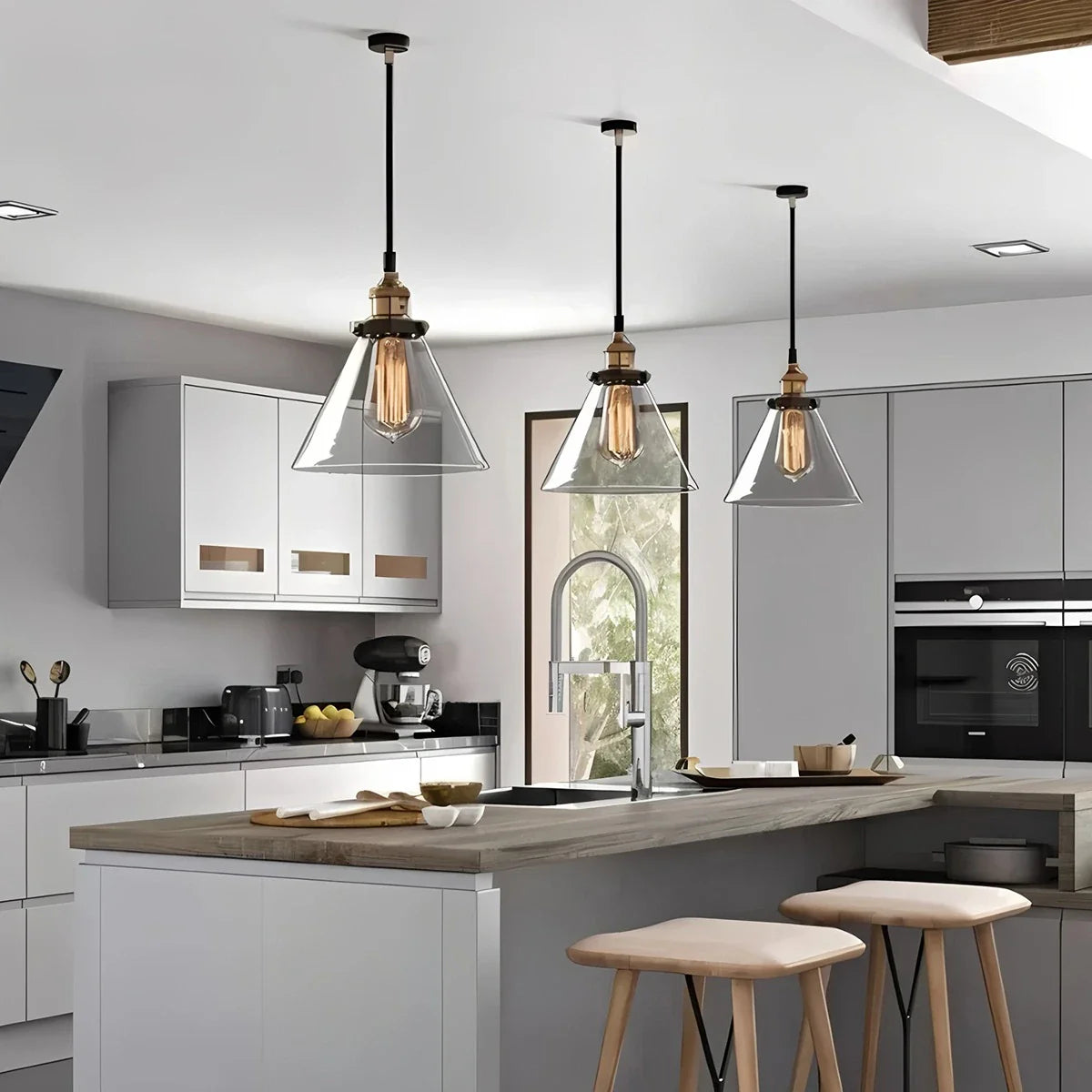 Feyran Mabel Glass Pendant Light for Kitchen Island