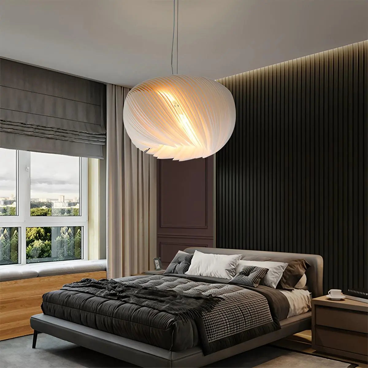 Feyran White Acrylic Petal Pendant Light for Living Room