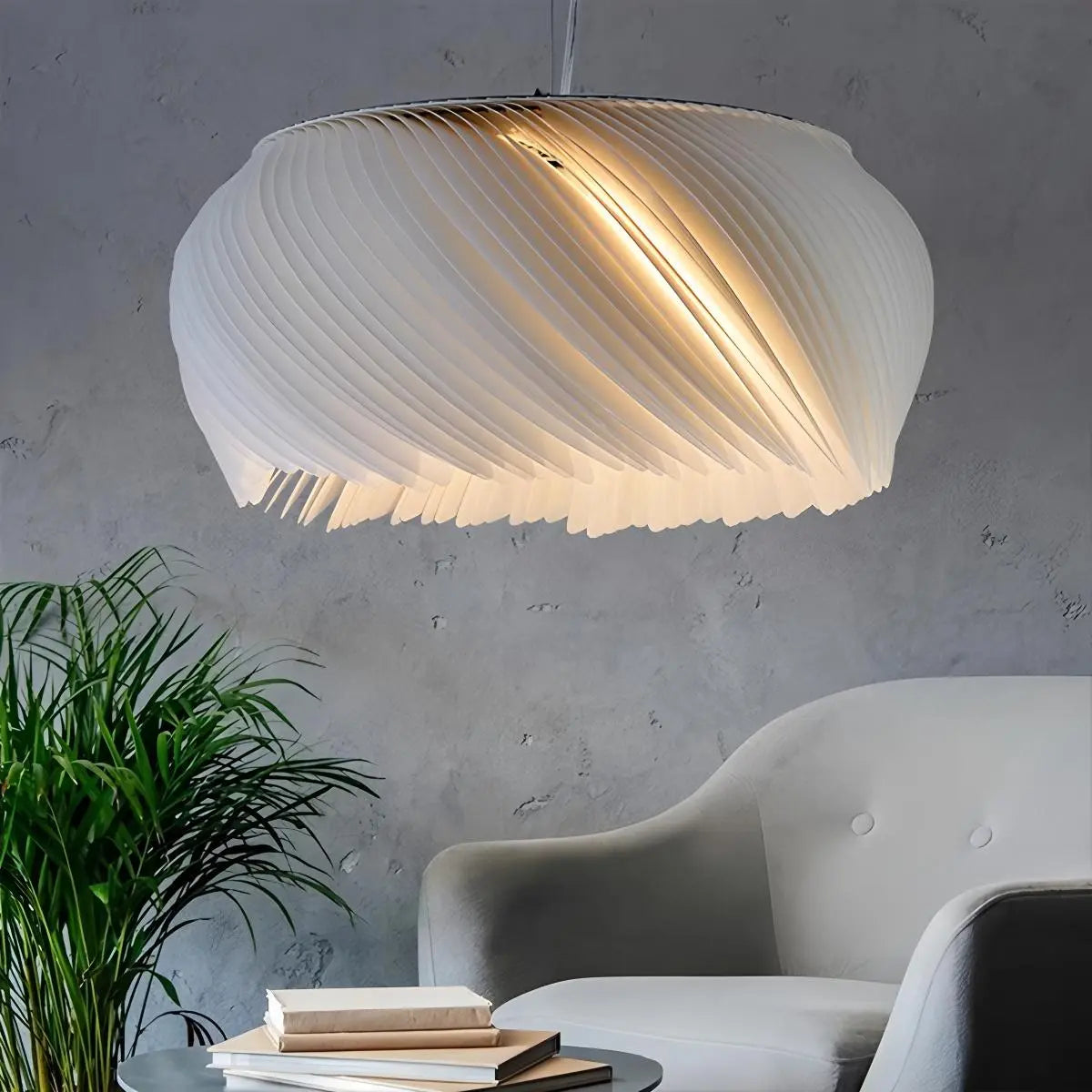 Feyran White Acrylic Petal Pendant Light for Living Room