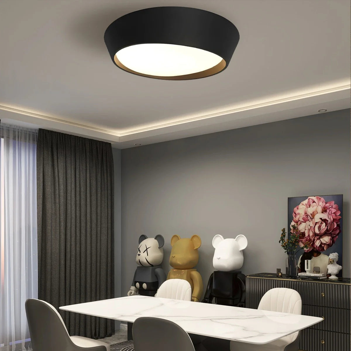 Feyran Modern Round Acrylic Ceiling Light for Bedroom