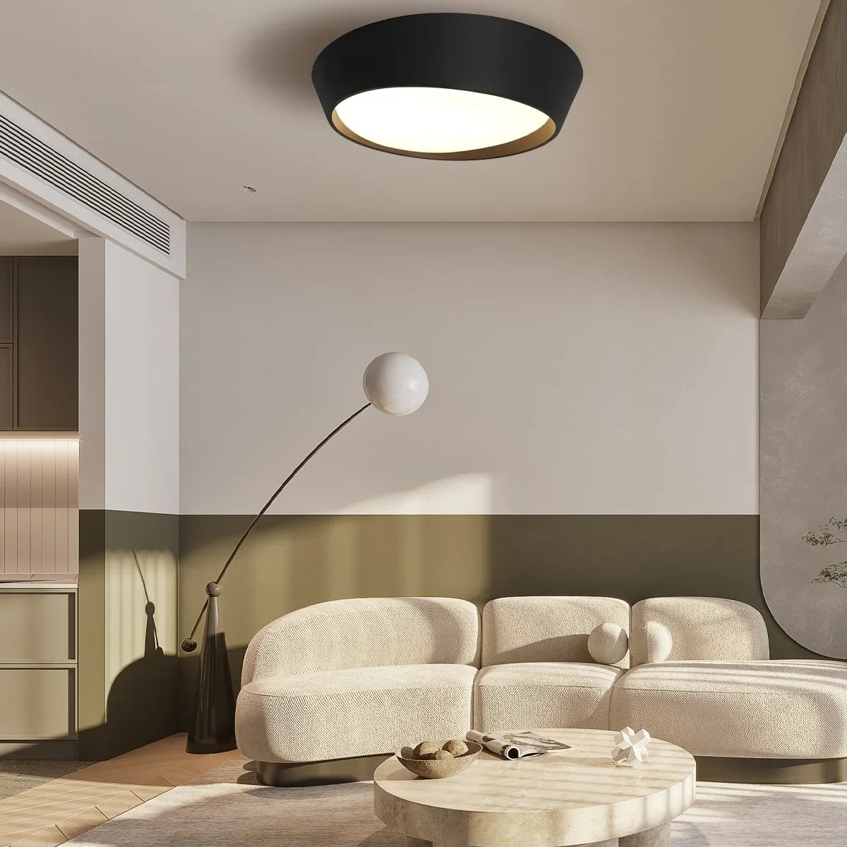 Feyran Modern Round Acrylic Ceiling Light for Bedroom
