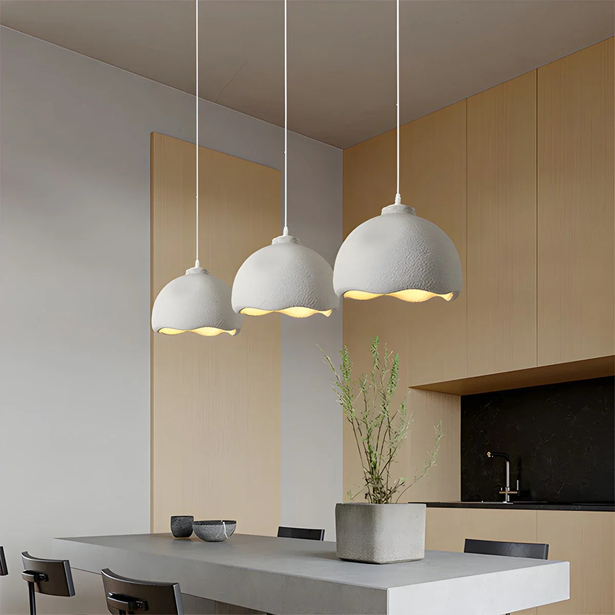 Feyran Micro Cement Pendant Light for Kitchen Dining Area