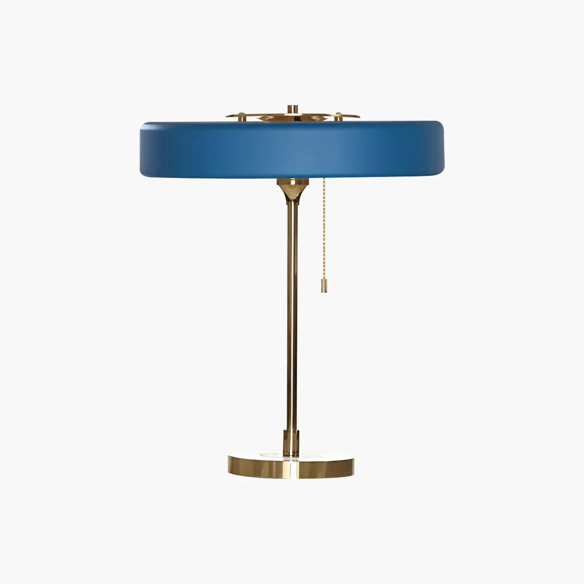 Feyran Mid-Century Round Table Lamp with Pull Chain