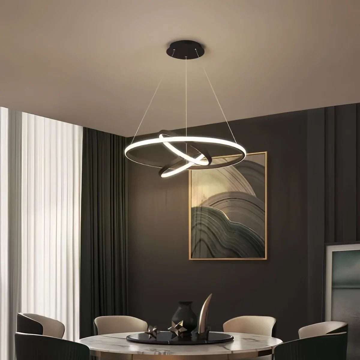 Feyran Minimalist Circular Chandelier Modern Lighting Fixture