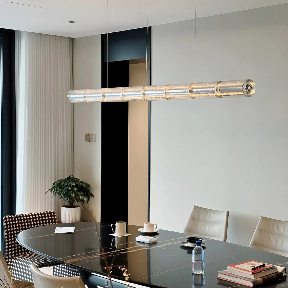 Feyran Minimalist Long Glass Pendant Light