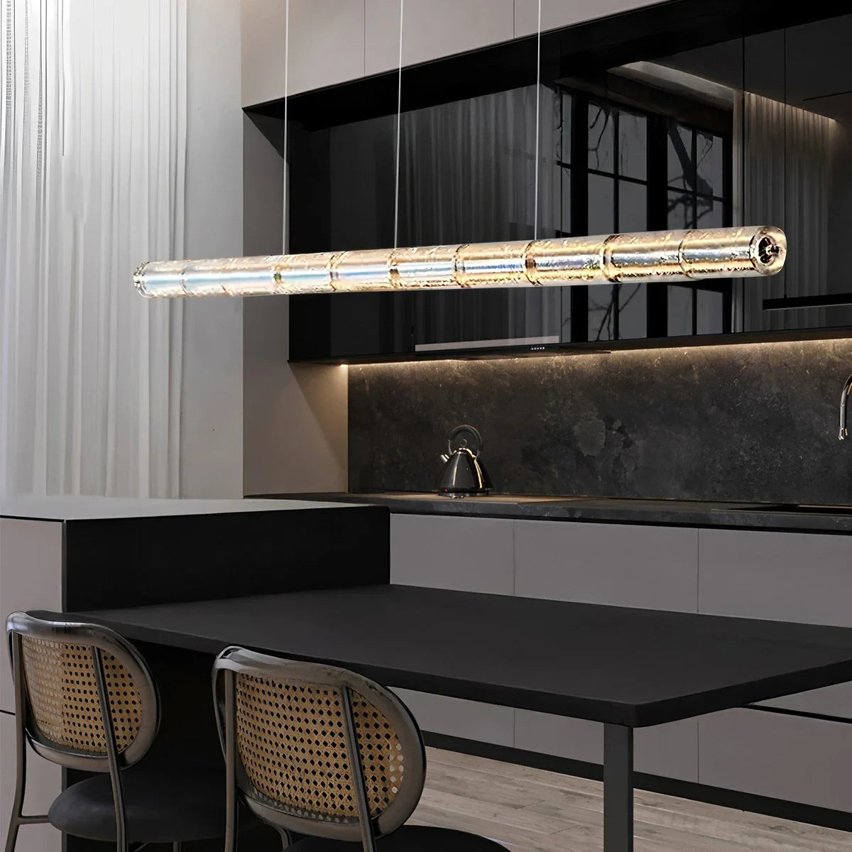 Feyran Minimalist Long Glass Pendant Light