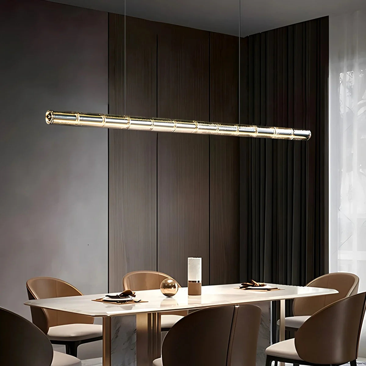 Feyran Minimalist Long Glass Pendant Light