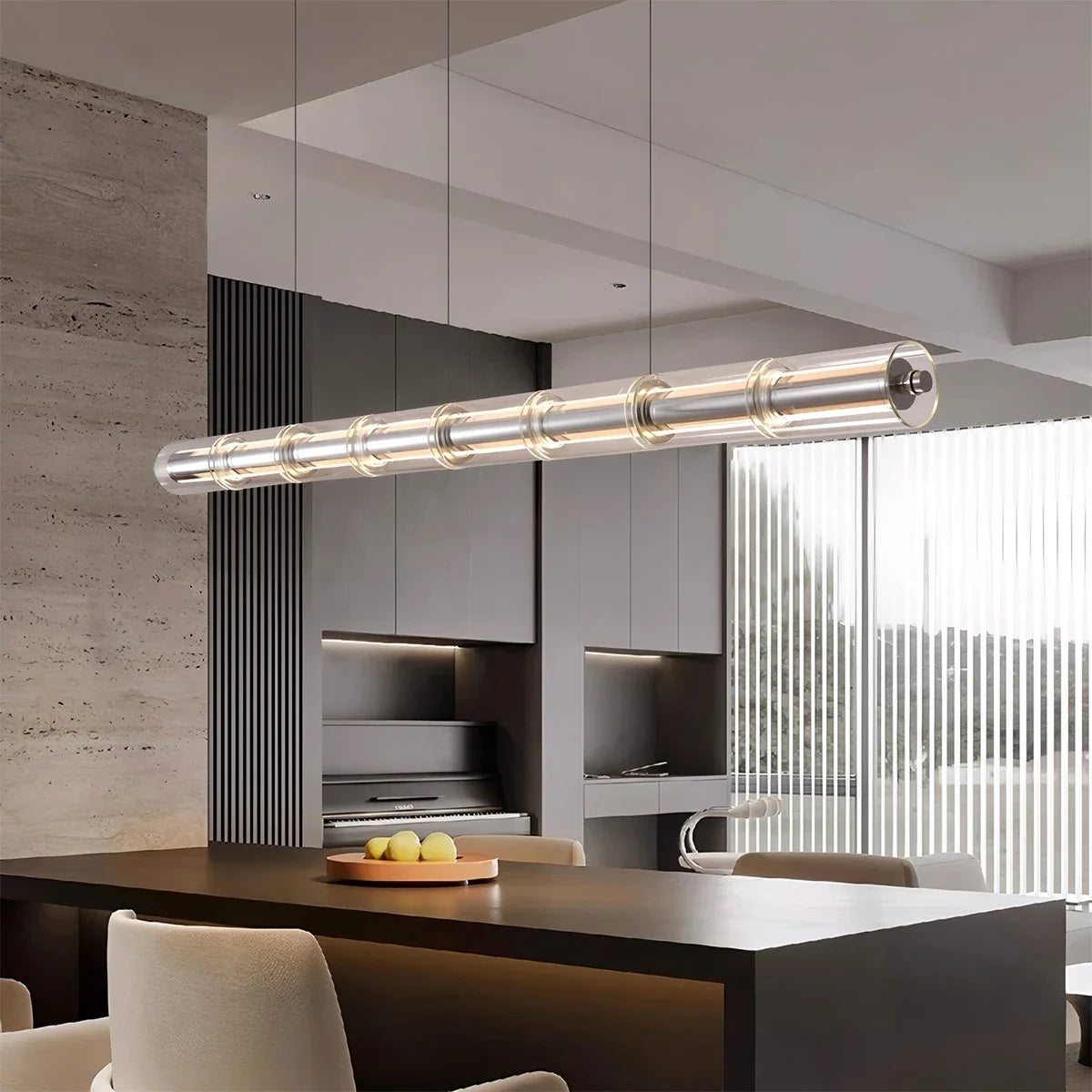 Feyran Minimalist Long Glass Pendant Light