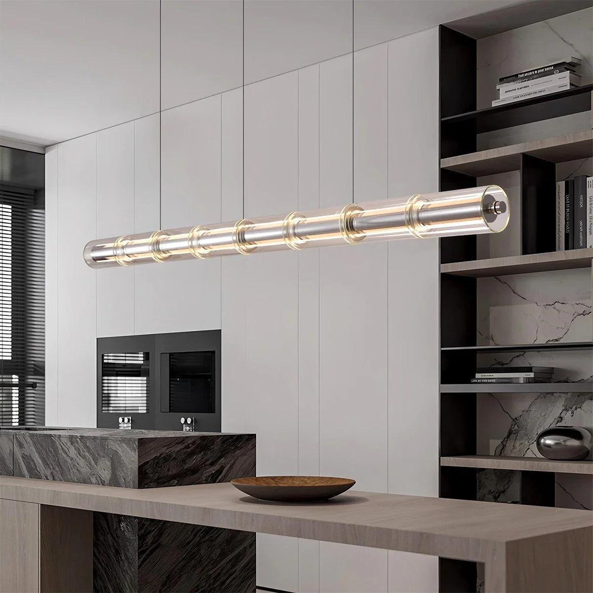 Feyran Minimalist Long Glass Pendant Light
