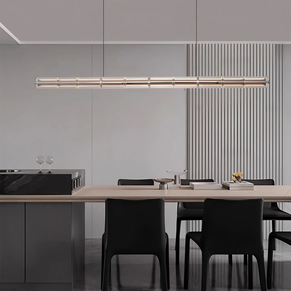 Feyran Minimalist Long Glass Pendant Light