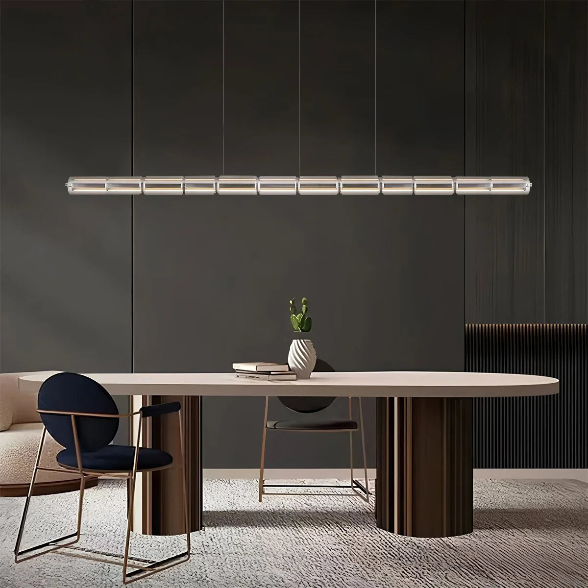 Feyran Minimalist Long Glass Pendant Light