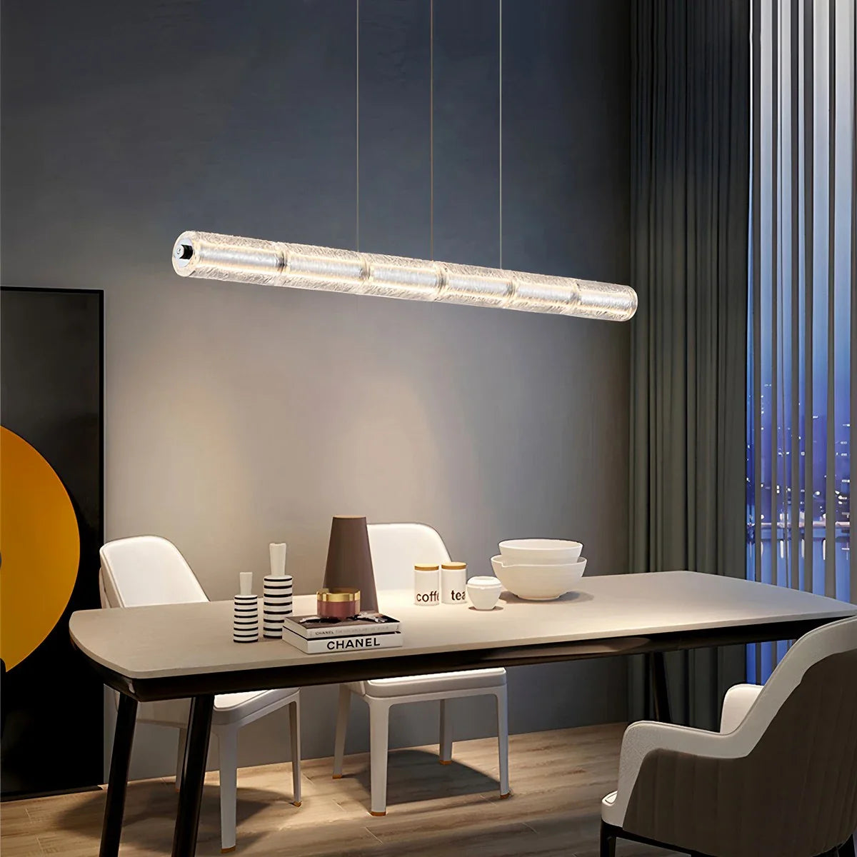 Feyran Minimalist Long Glass Pendant Light