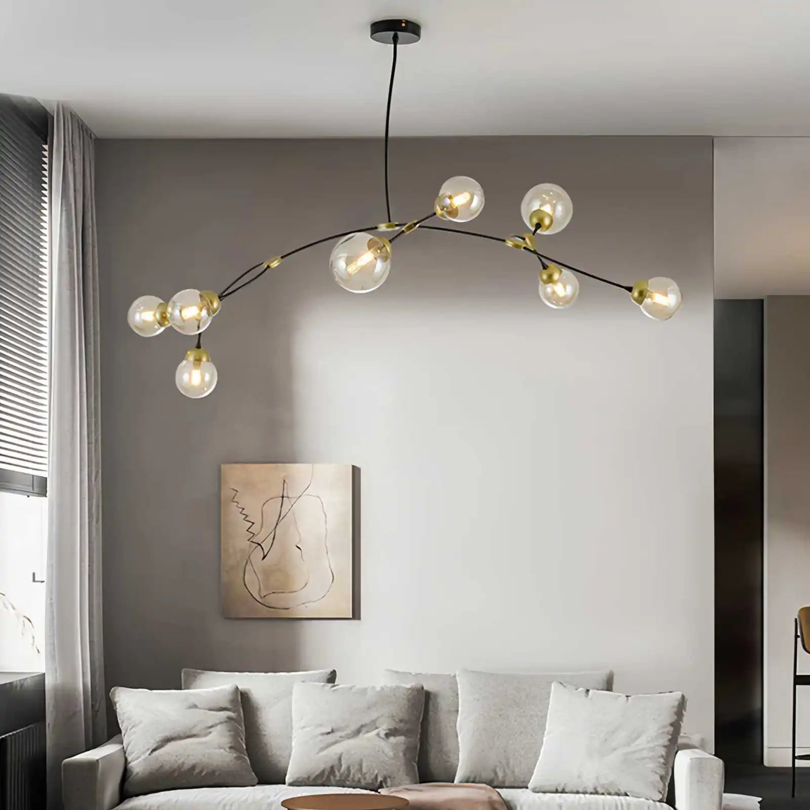 Feyran Minimalist Sputnik Globe Glass Chandelier