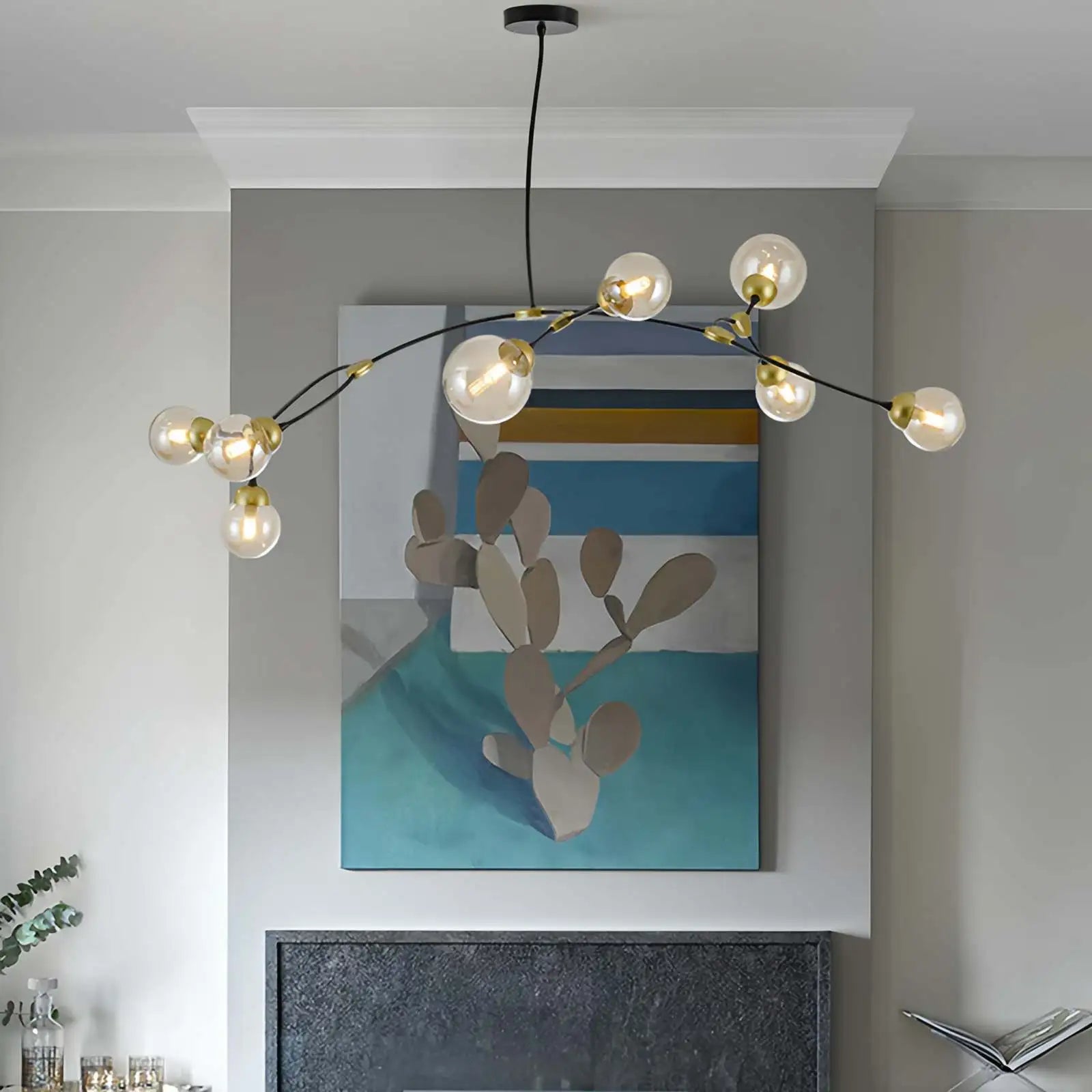 Feyran Minimalist Sputnik Globe Glass Chandelier