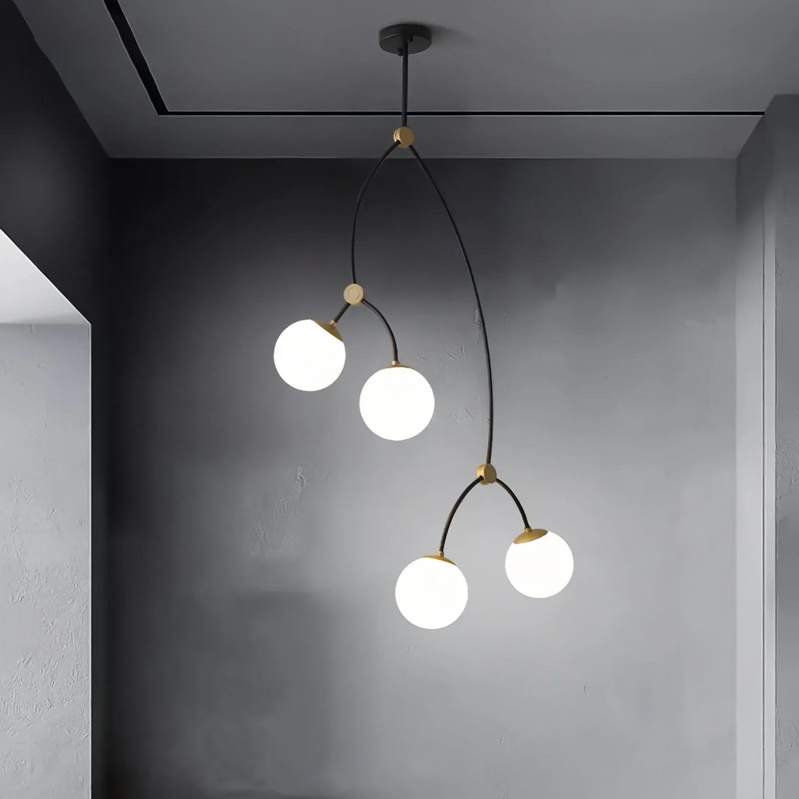 Feyran Minimalist Sputnik Globe Glass Chandelier