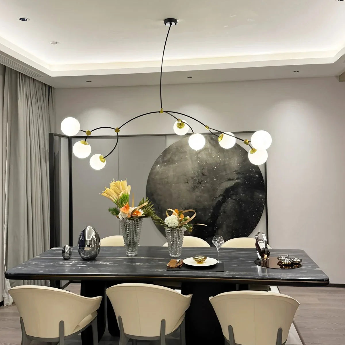 Feyran Minimalist Sputnik Globe Glass Chandelier