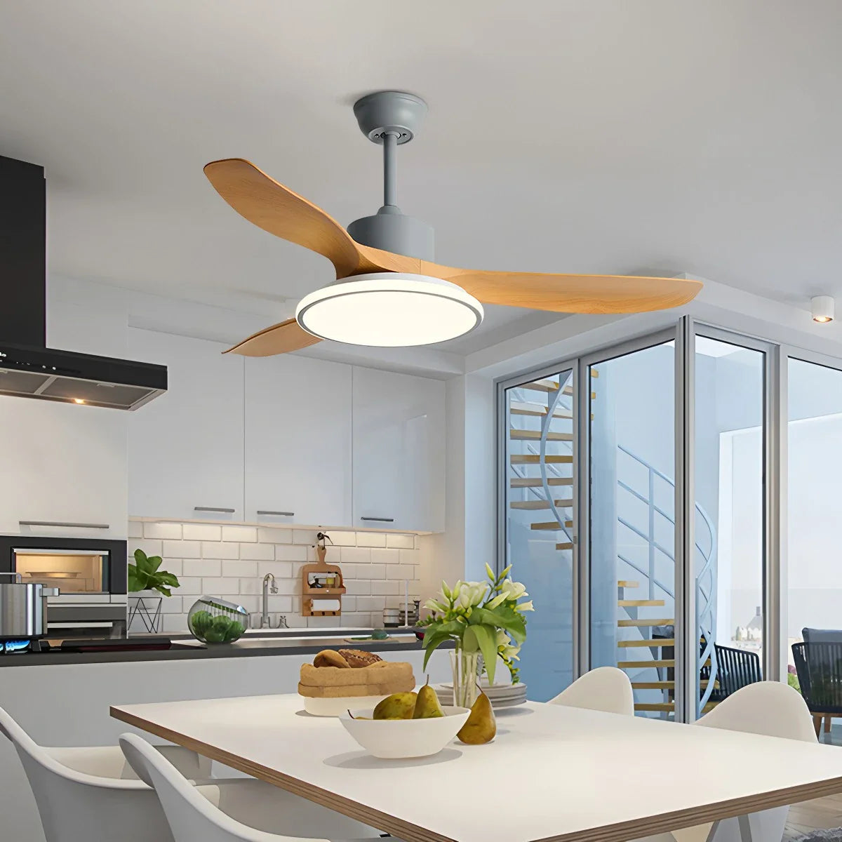 Feyran Modern 3 Blade Ceiling Fan with Light