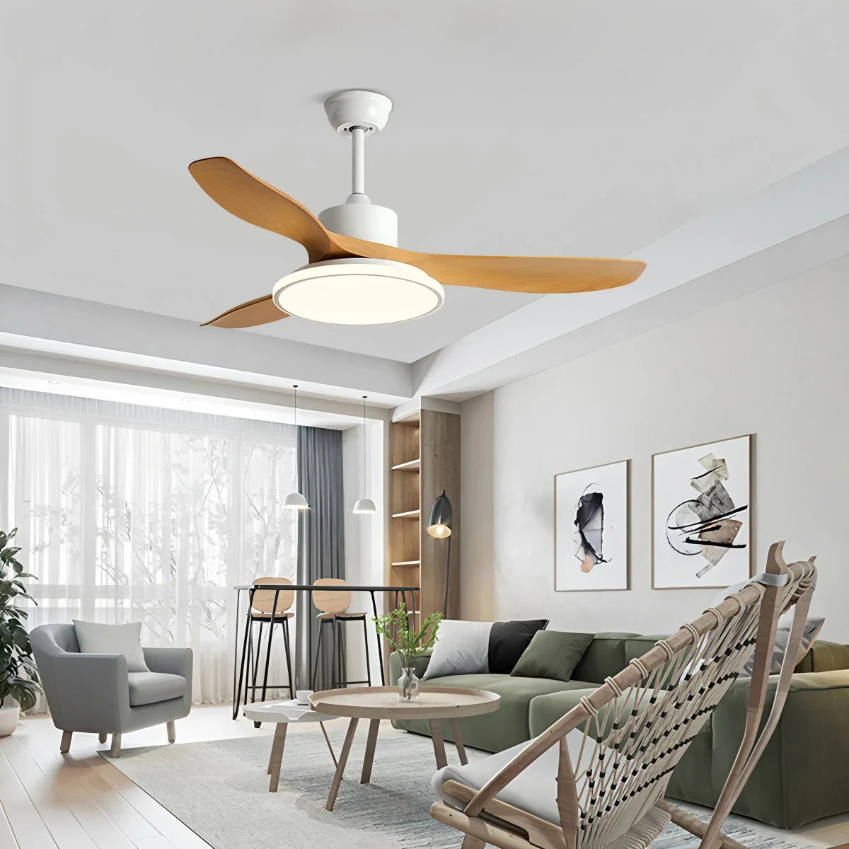 Feyran Modern 3 Blade Ceiling Fan with Light