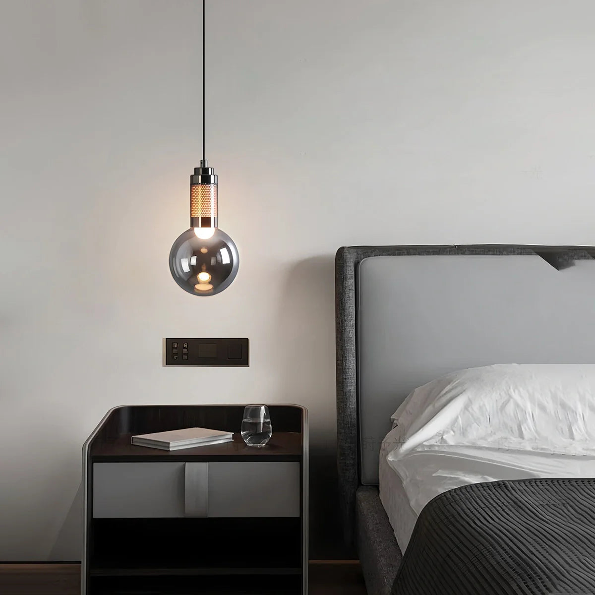 Feyran Industrial Glass Pendant Light for Bedroom