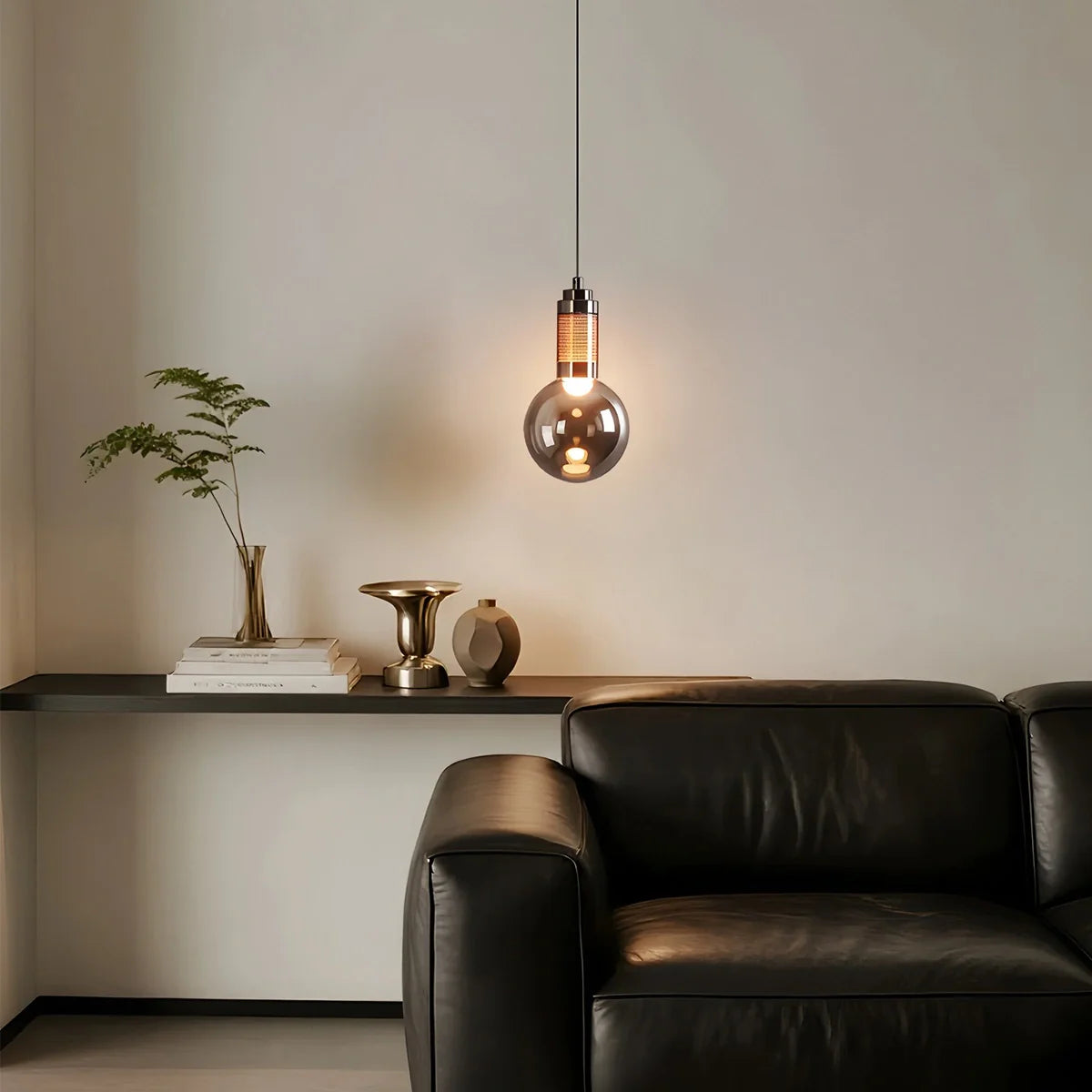 Feyran Industrial Glass Pendant Light for Bedroom