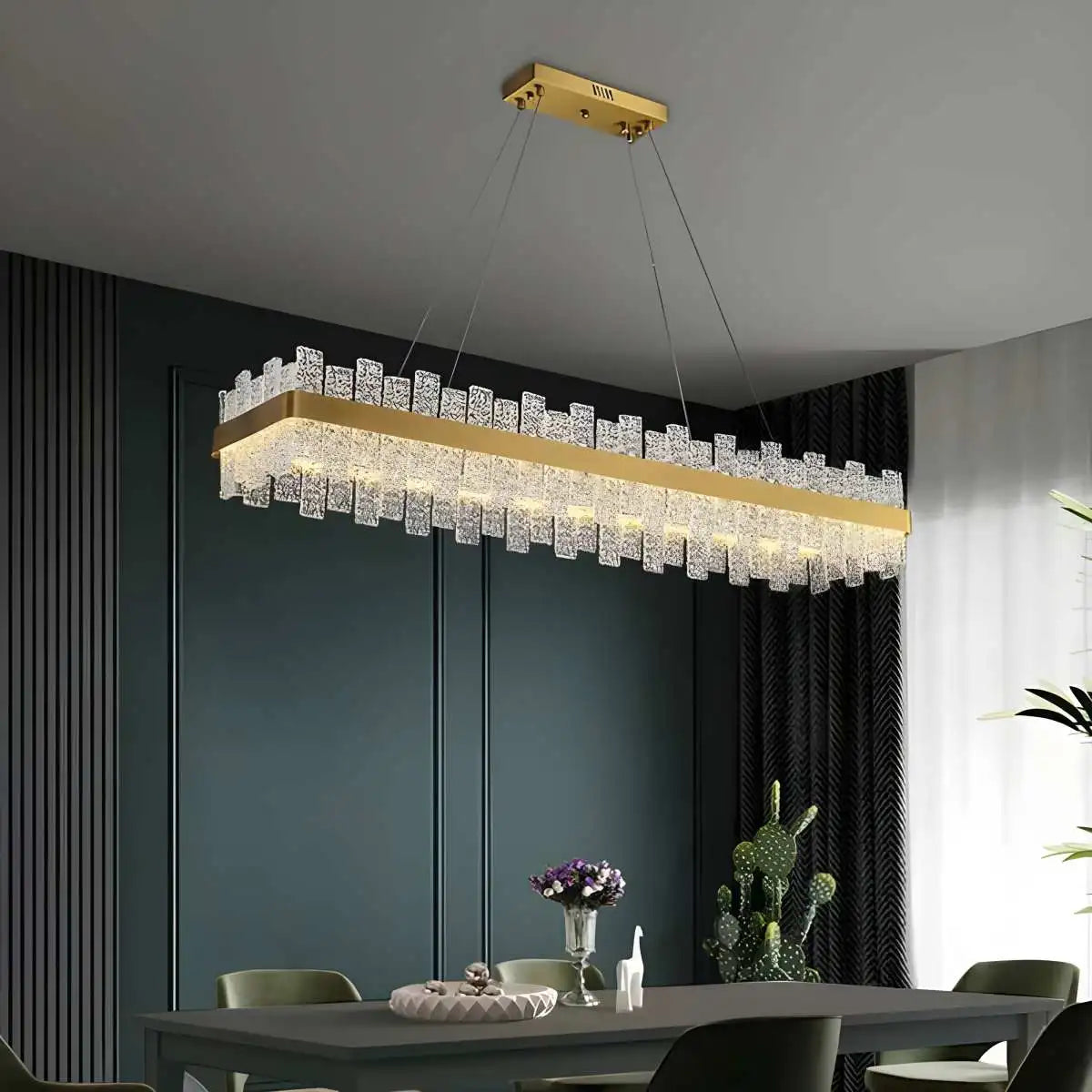 Feyran Modern Frosted Glass Crystal Chandelier