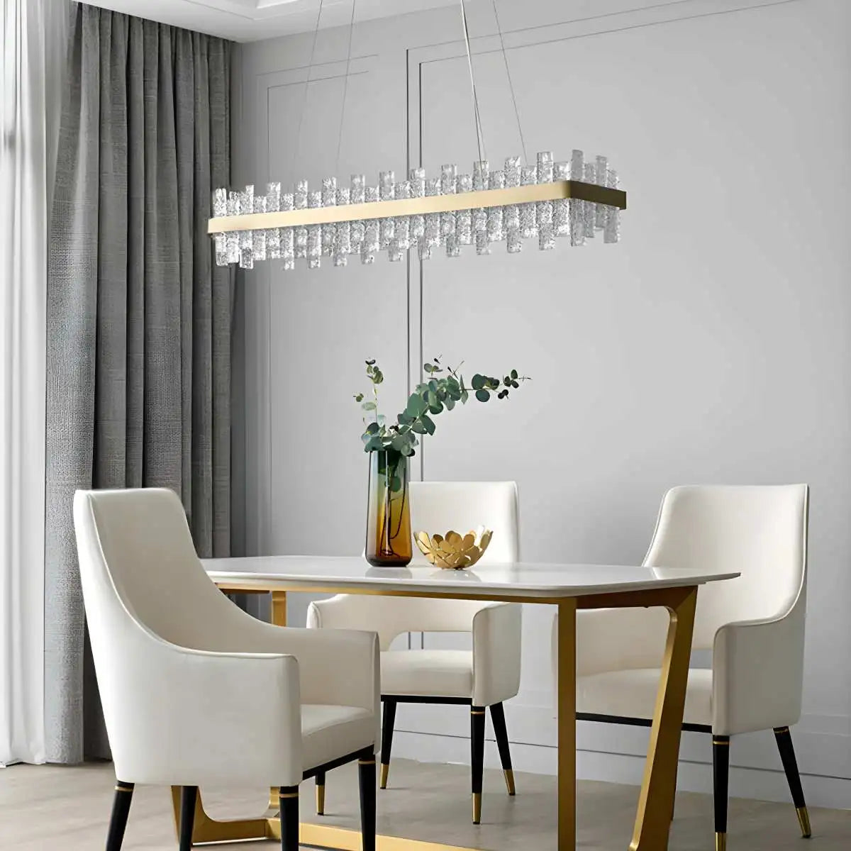 Feyran Modern Frosted Glass Crystal Chandelier