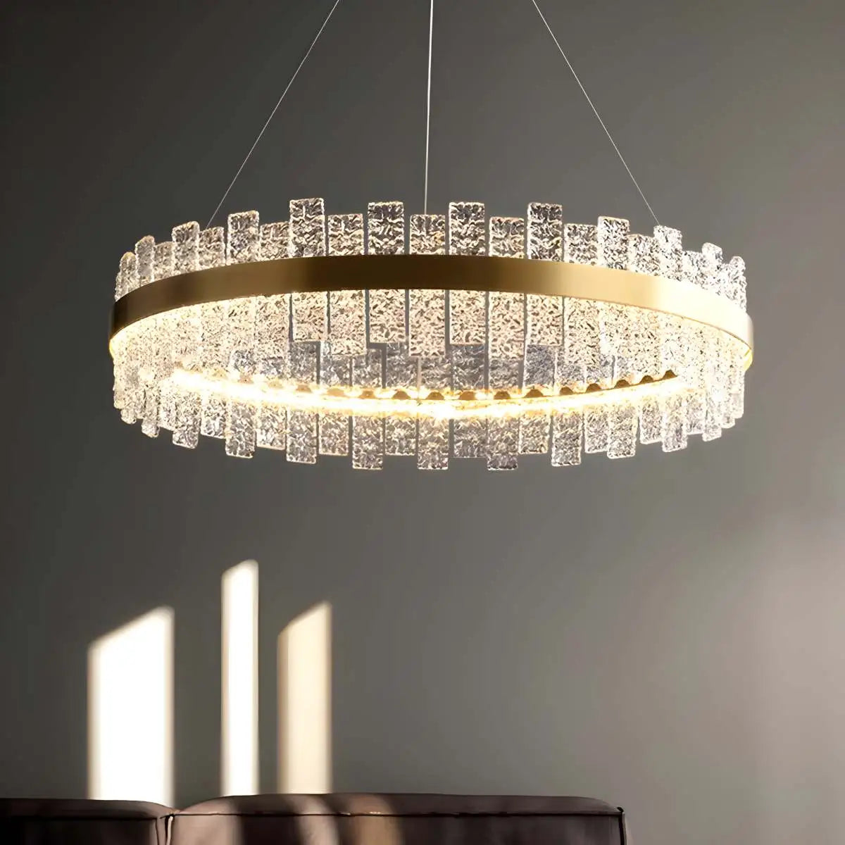 Feyran Modern Frosted Glass Crystal Chandelier