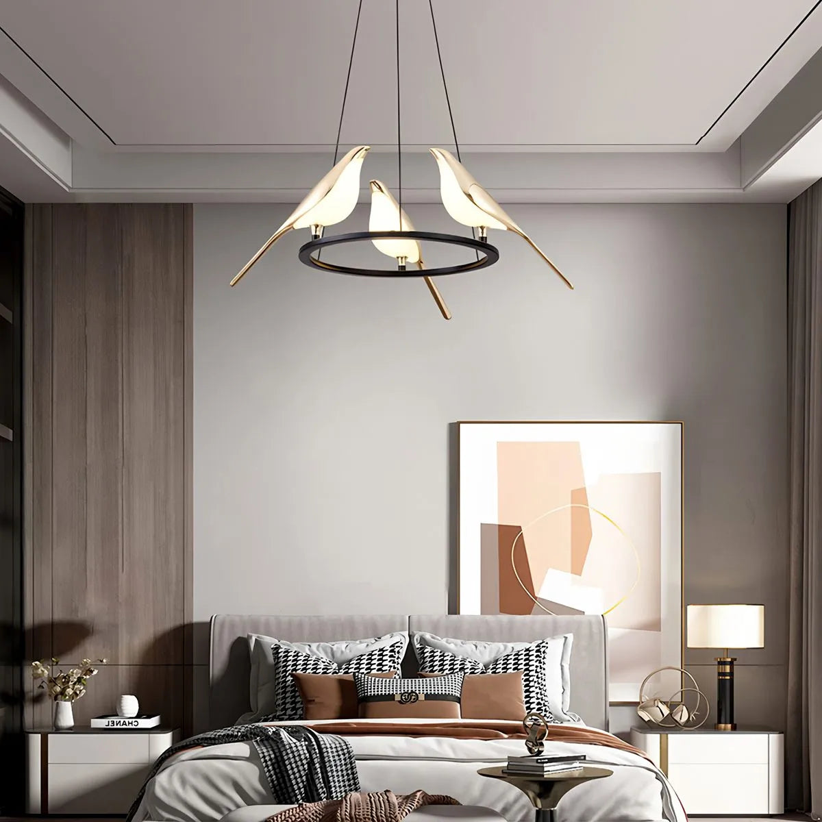 Feyran Modern Gold Birds LED Chandelier
