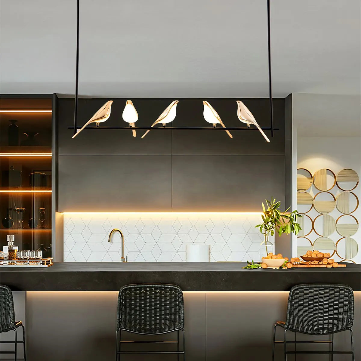 Feyran Modern Gold Birds LED Chandelier