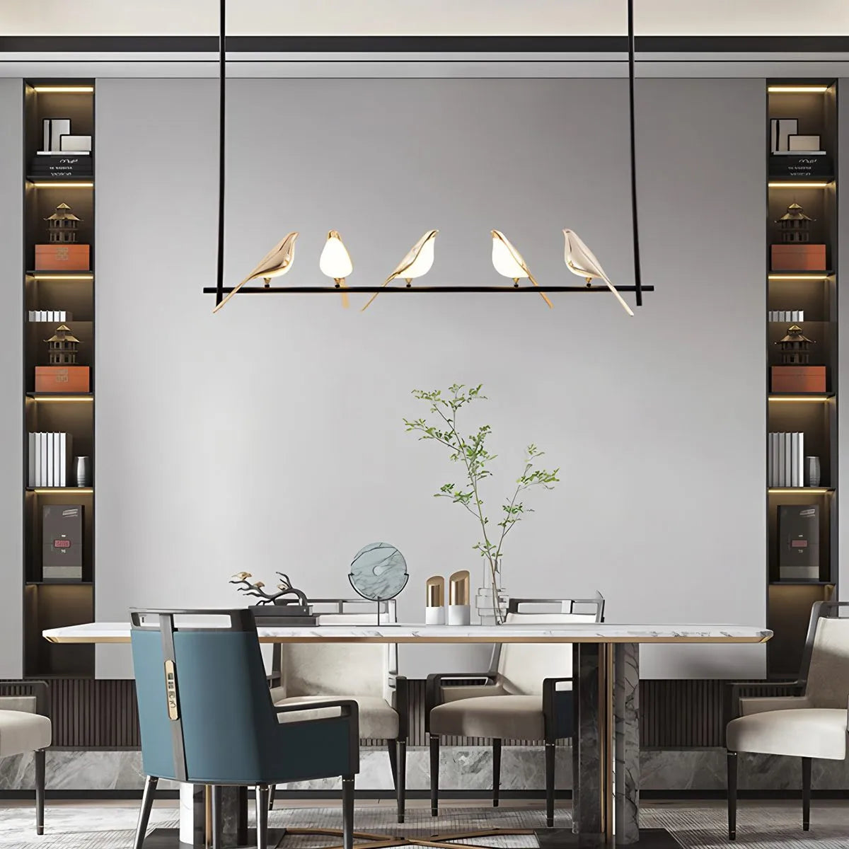 Feyran Modern Gold Birds LED Chandelier