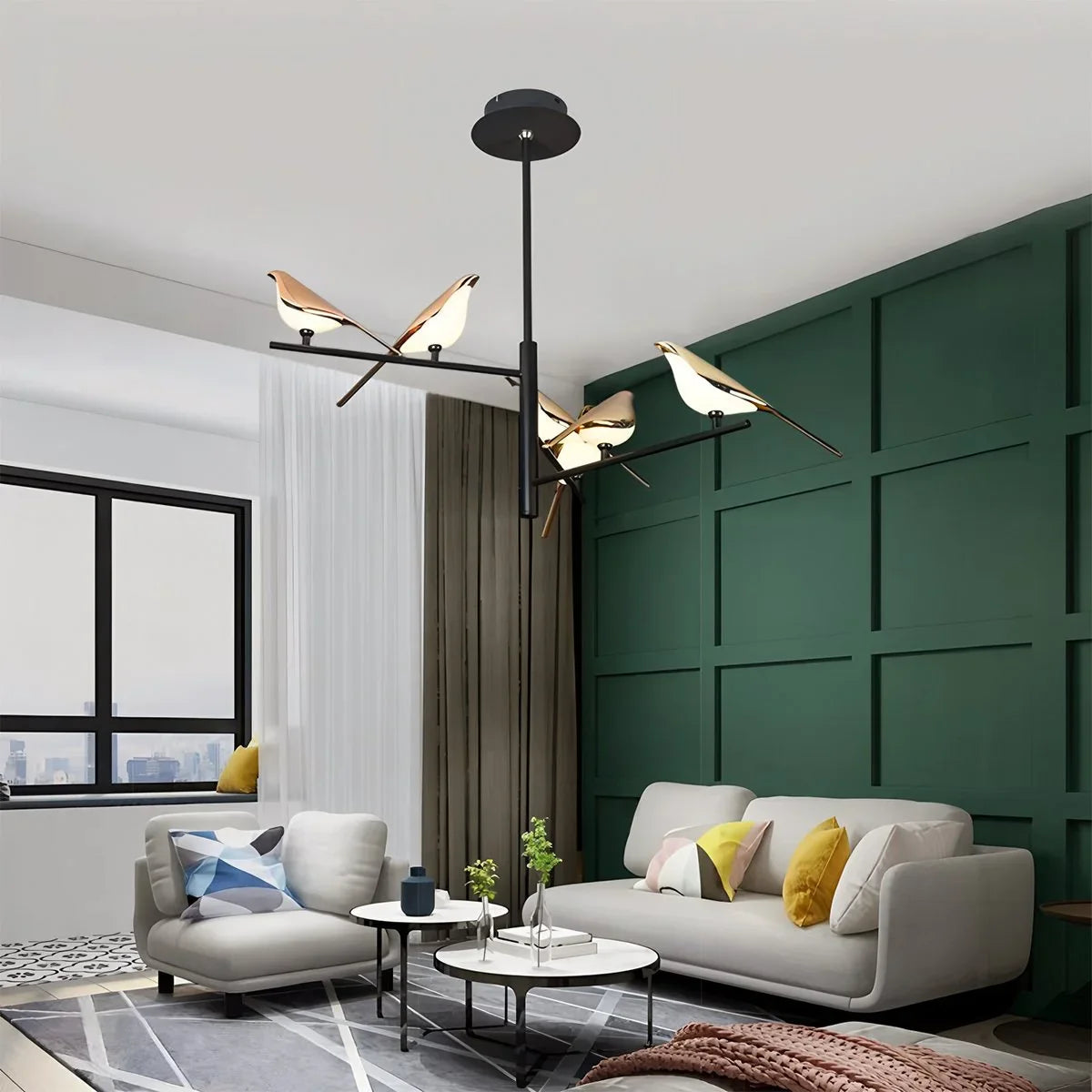 Feyran Modern Gold Birds LED Chandelier