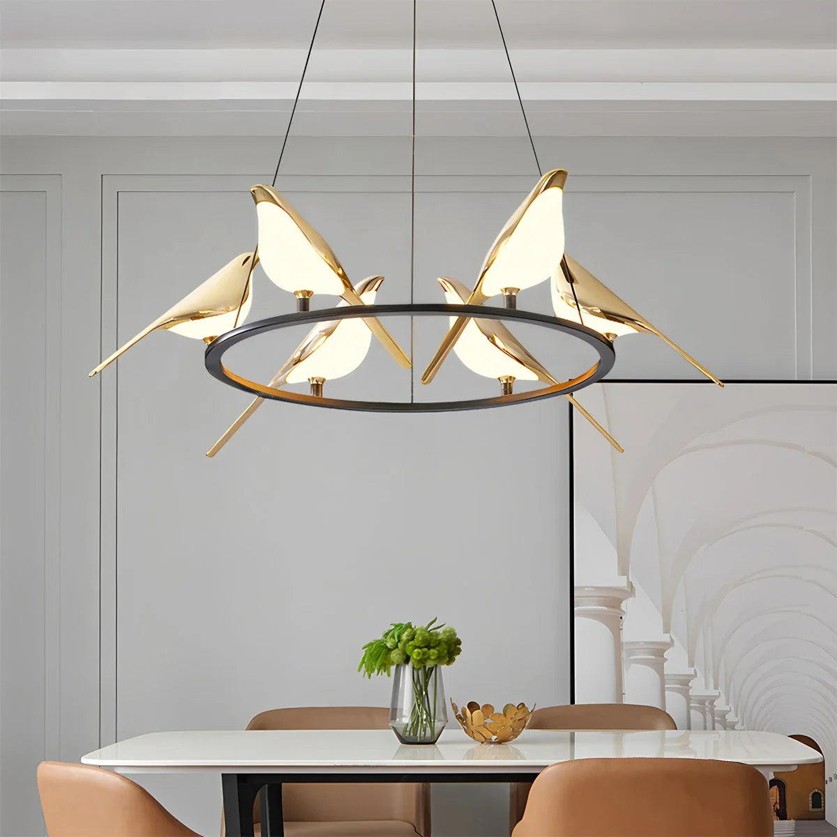 Feyran Modern Gold Birds LED Chandelier
