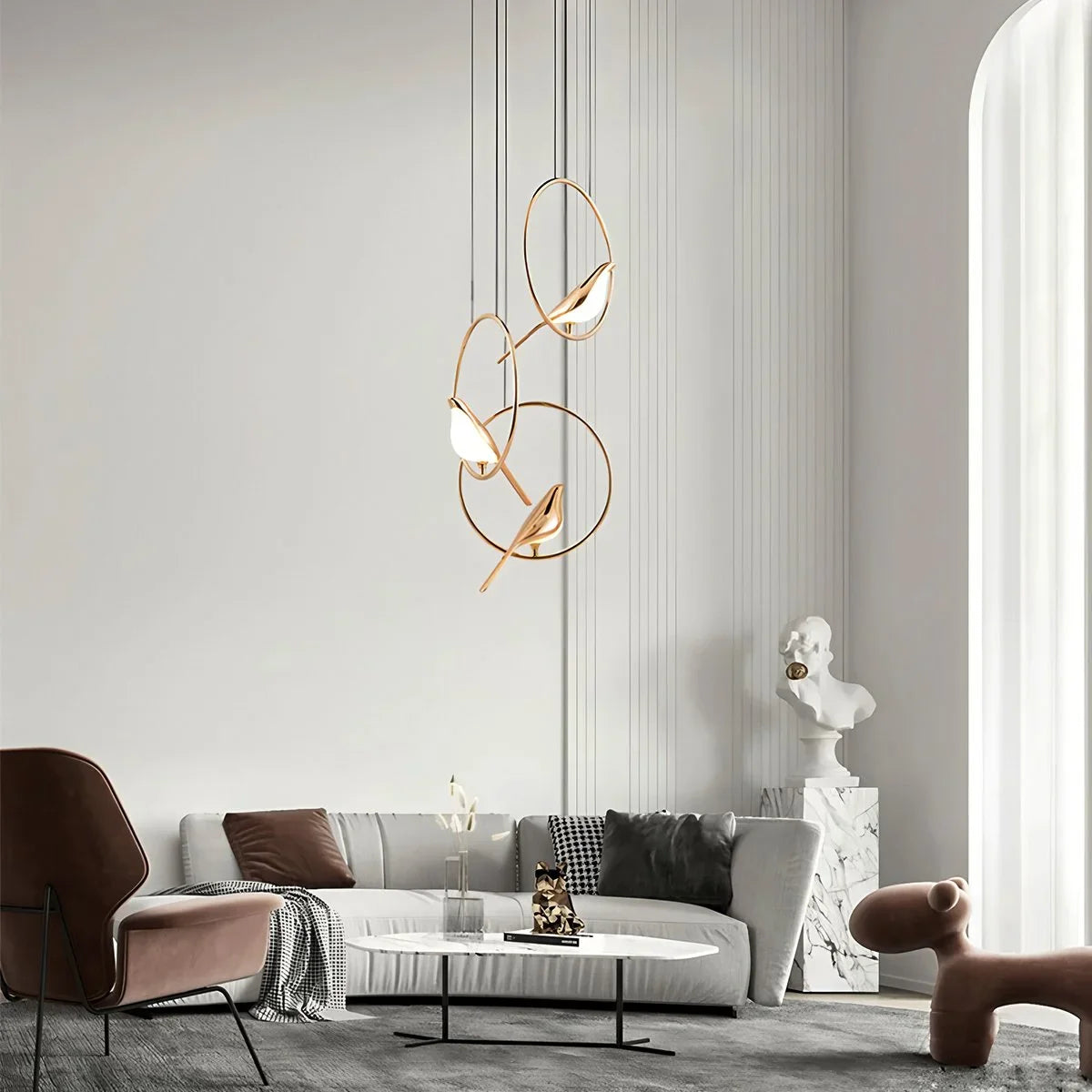 Feyran Modern Gold Birds LED Chandelier