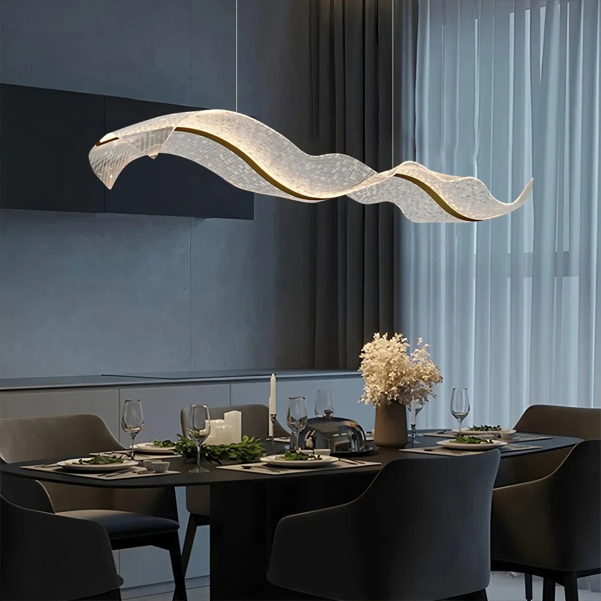 Feyran Modern LED Wave Acrylic Chandelier
