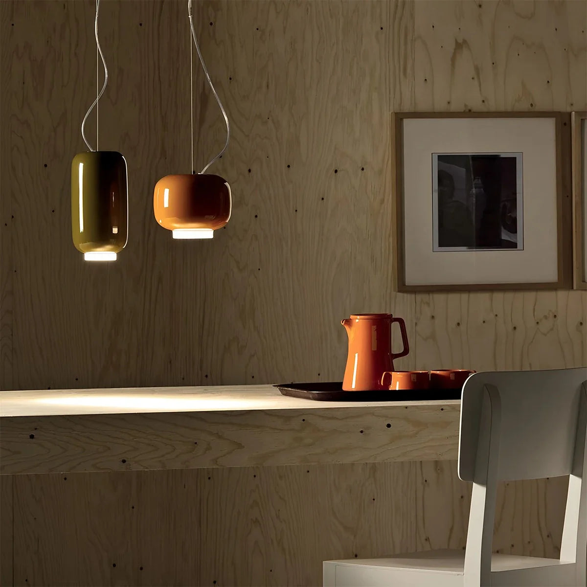 Feyran Modern Colored Glass Lantern Pendant Light