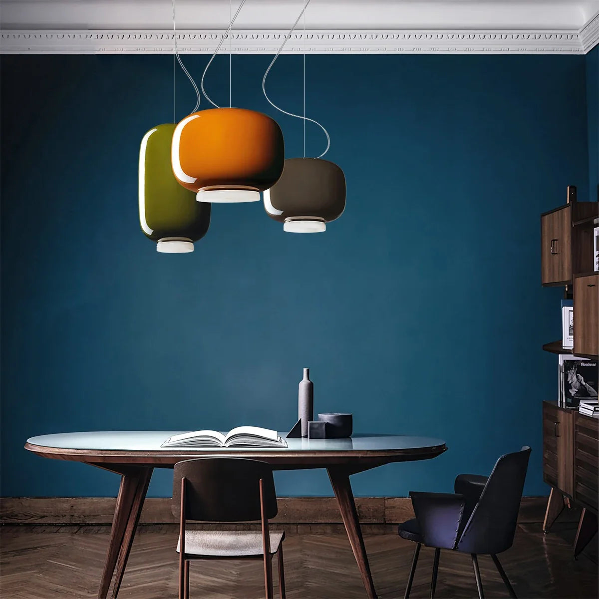 Feyran Modern Colored Glass Lantern Pendant Light