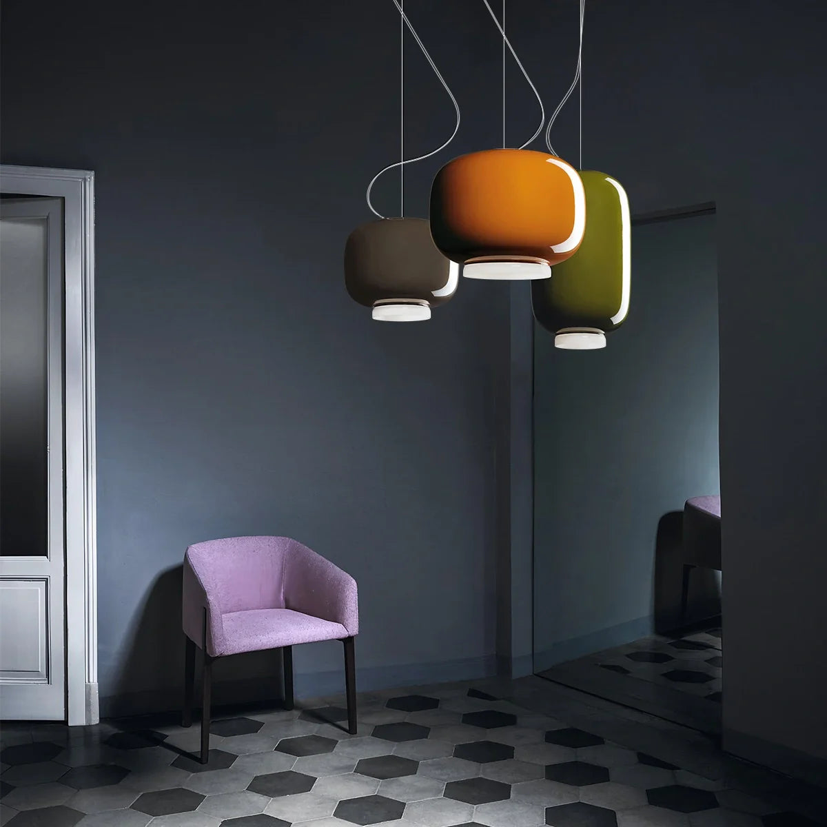 Feyran Modern Colored Glass Lantern Pendant Light