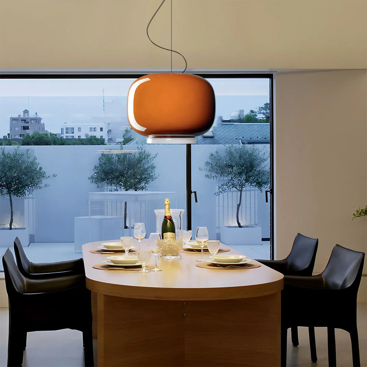 Feyran Modern Colored Glass Lantern Pendant Light