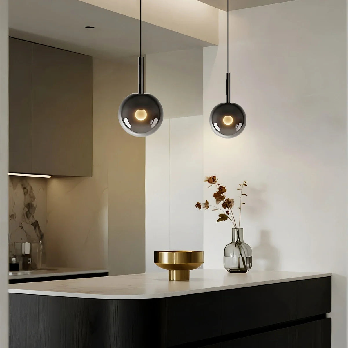 Feyran Adjustable Bedside Glass Pendant Light