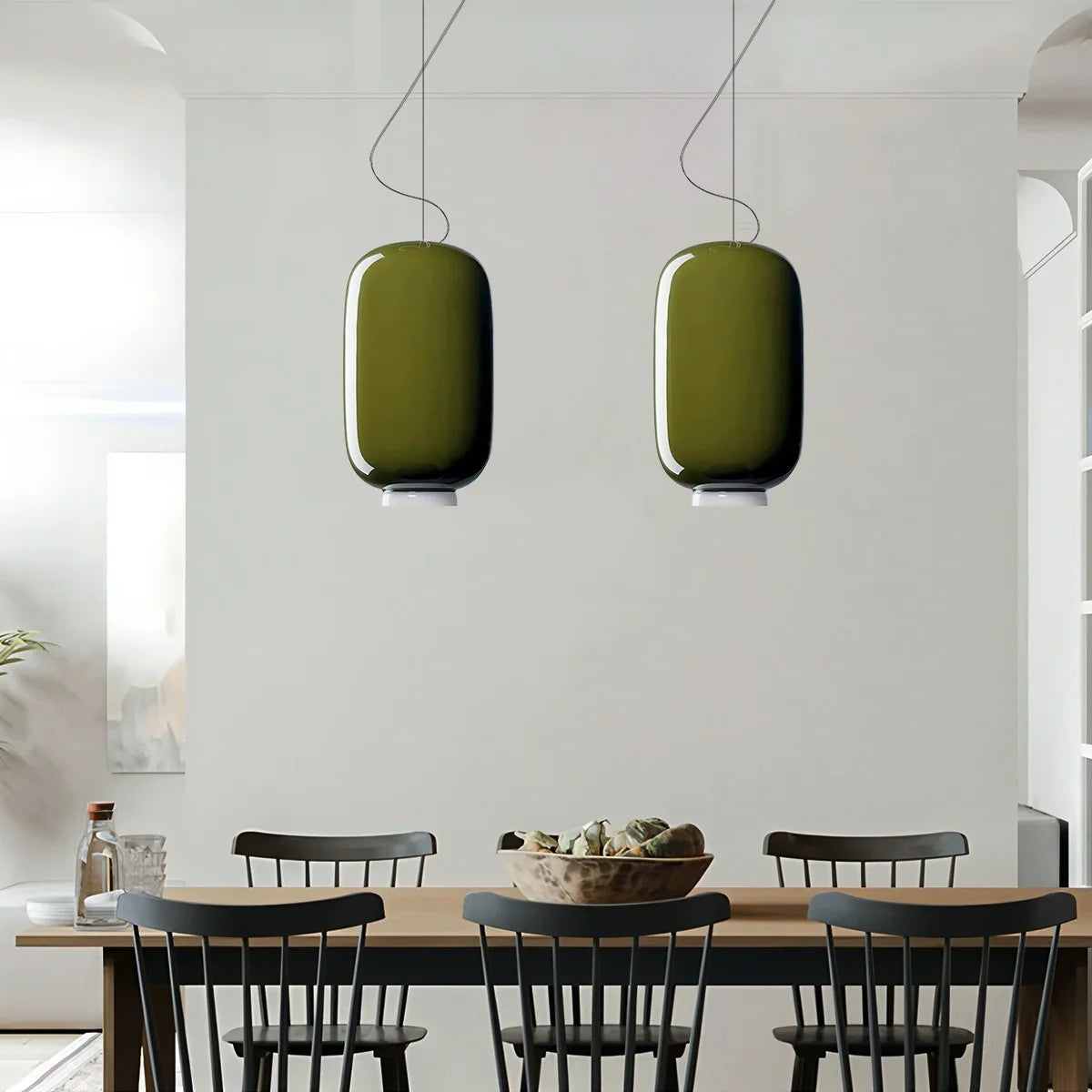 Feyran Modern Colored Glass Lantern Pendant Light