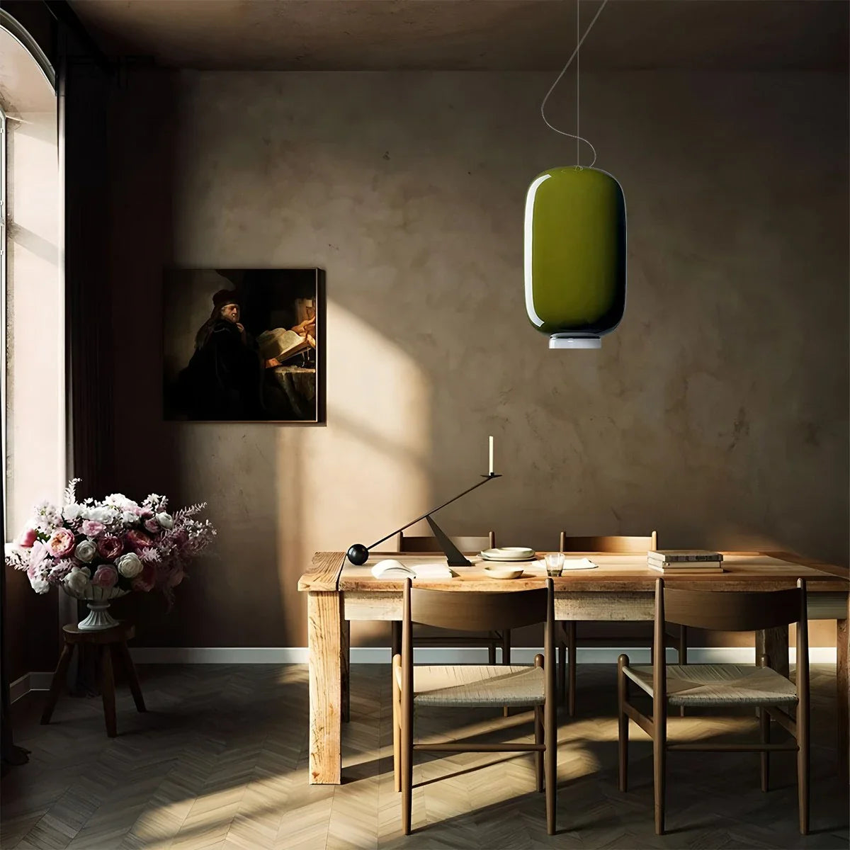 Feyran Modern Colored Glass Lantern Pendant Light