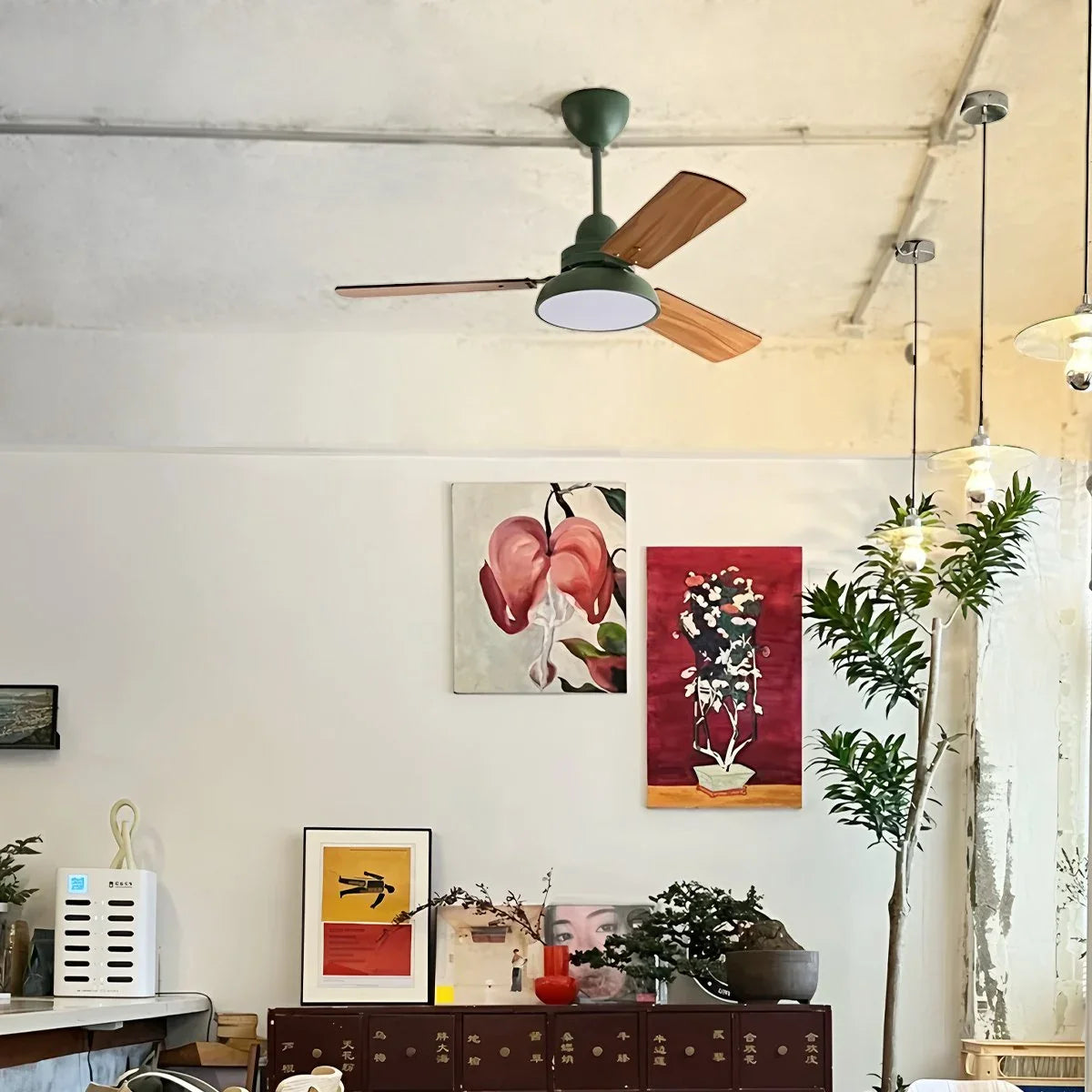 Feyran Modern Minimalist Three Leaf Ceiling Fan Light
