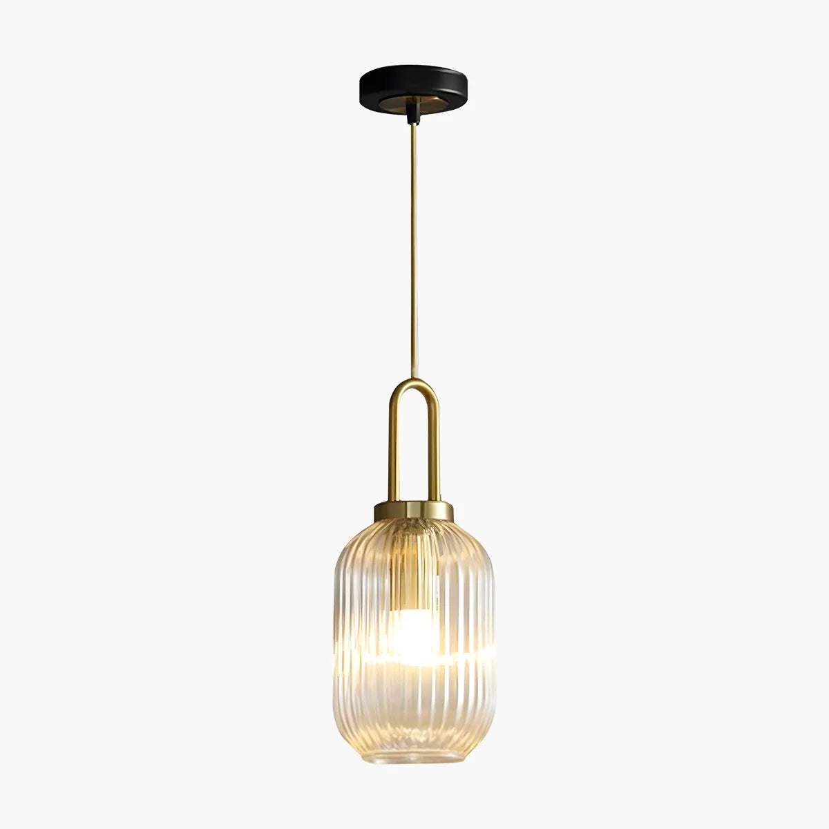 Feyran Modern Ribbed Clear Glass Pendant Light