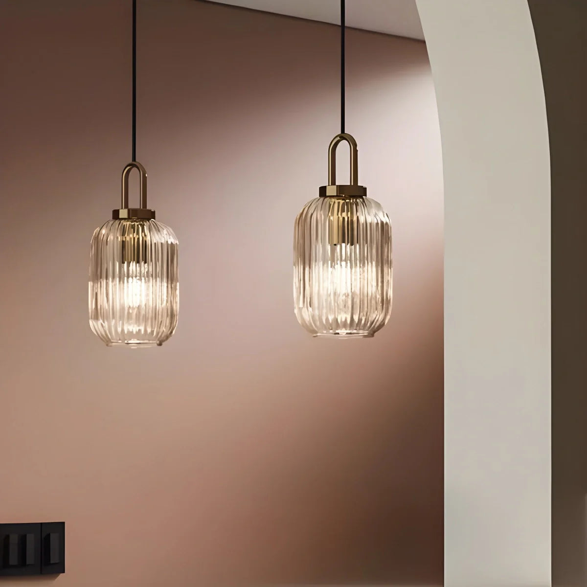 Feyran Modern Ribbed Clear Glass Pendant Light