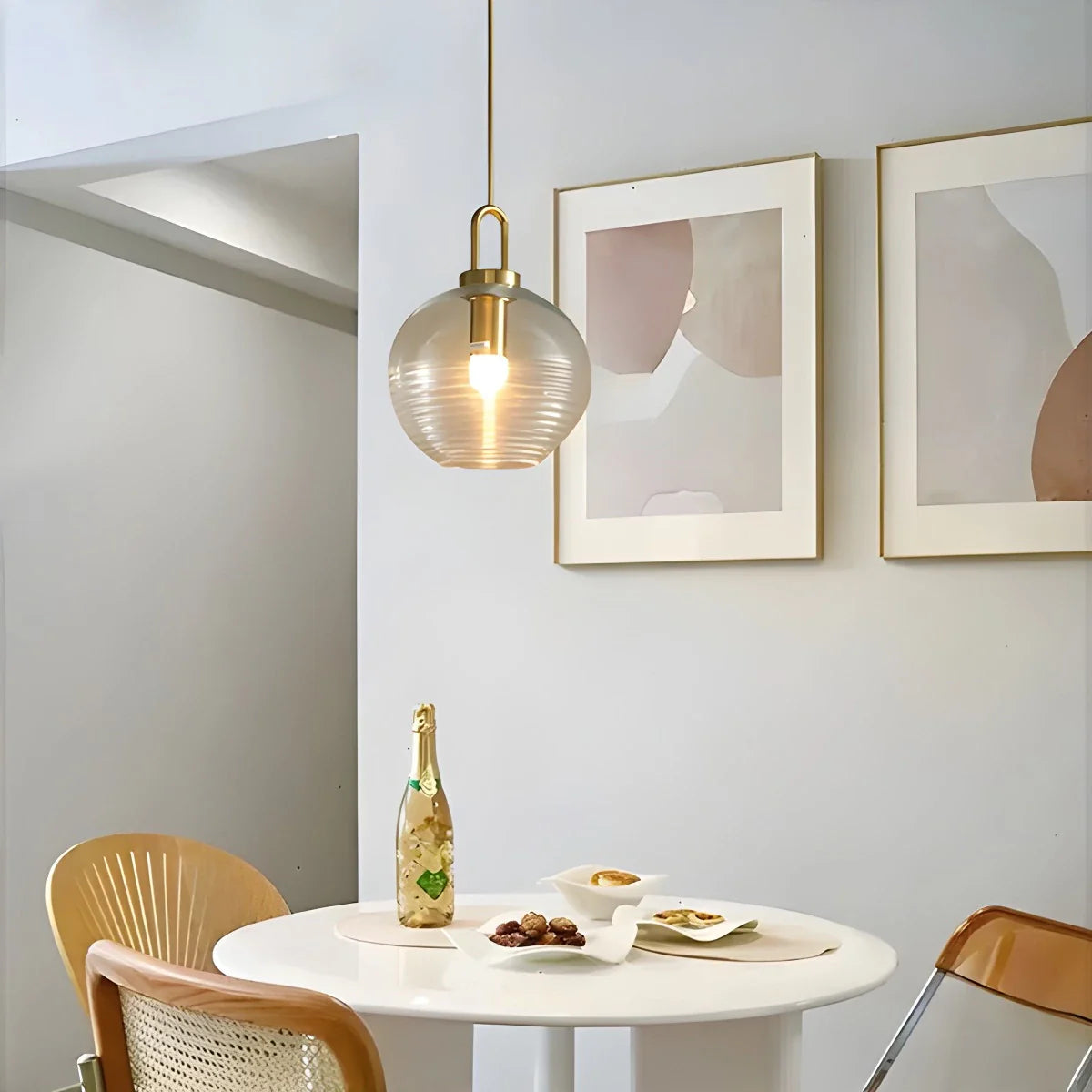 Feyran Modern Ribbed Clear Glass Pendant Light