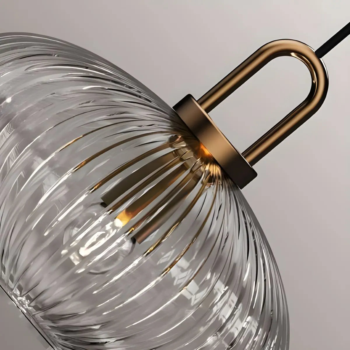 Feyran Modern Ribbed Clear Glass Pendant Light