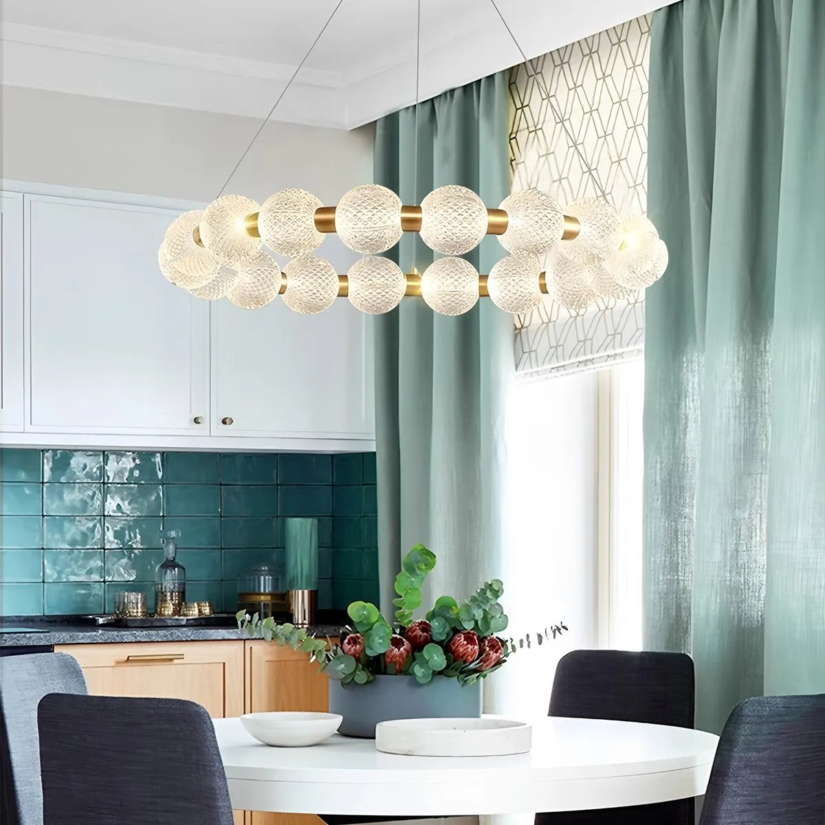 Feyran Modern Ring Pearl Chandelier for Living Room