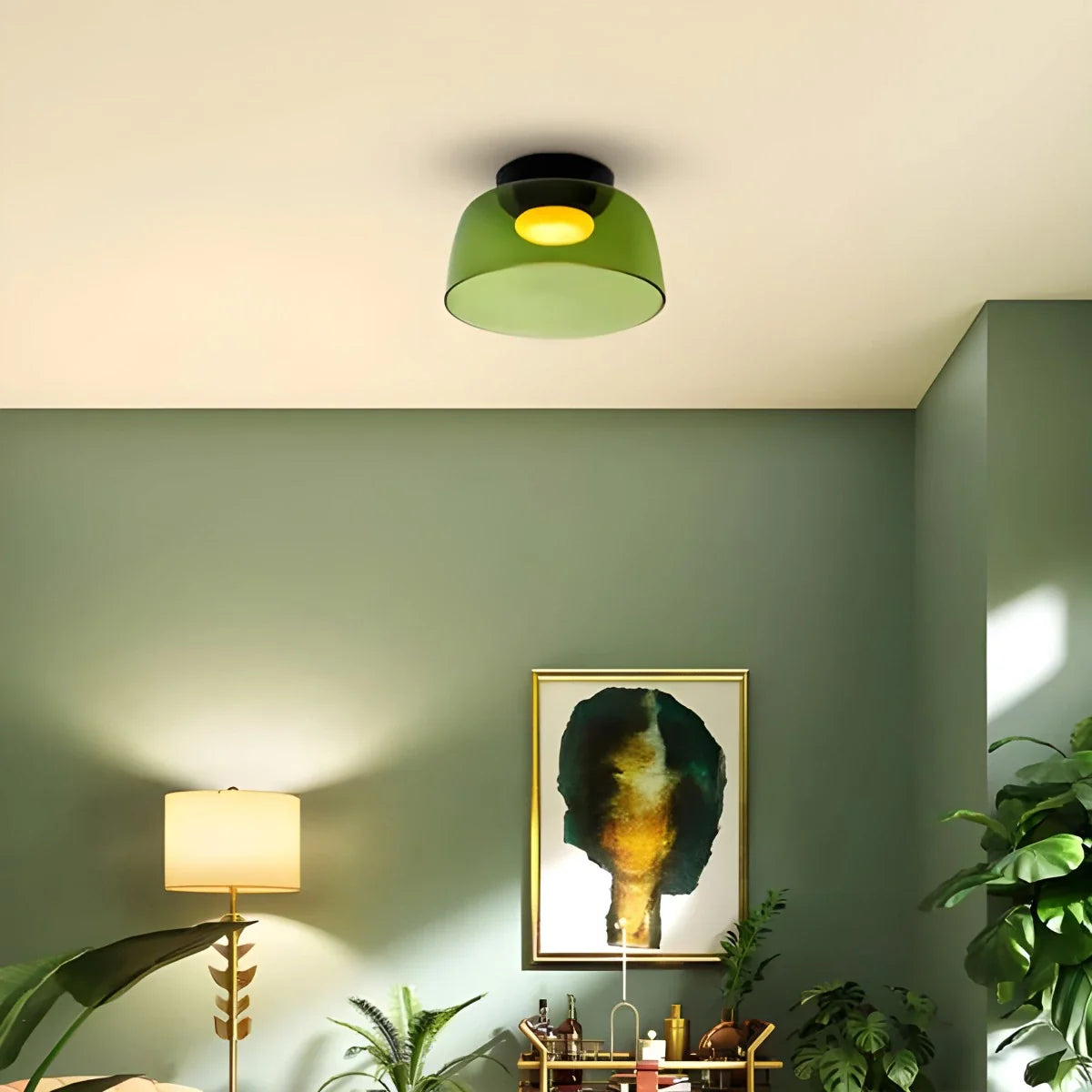 Feyran Colored Glass Ceiling Light for Bedroom