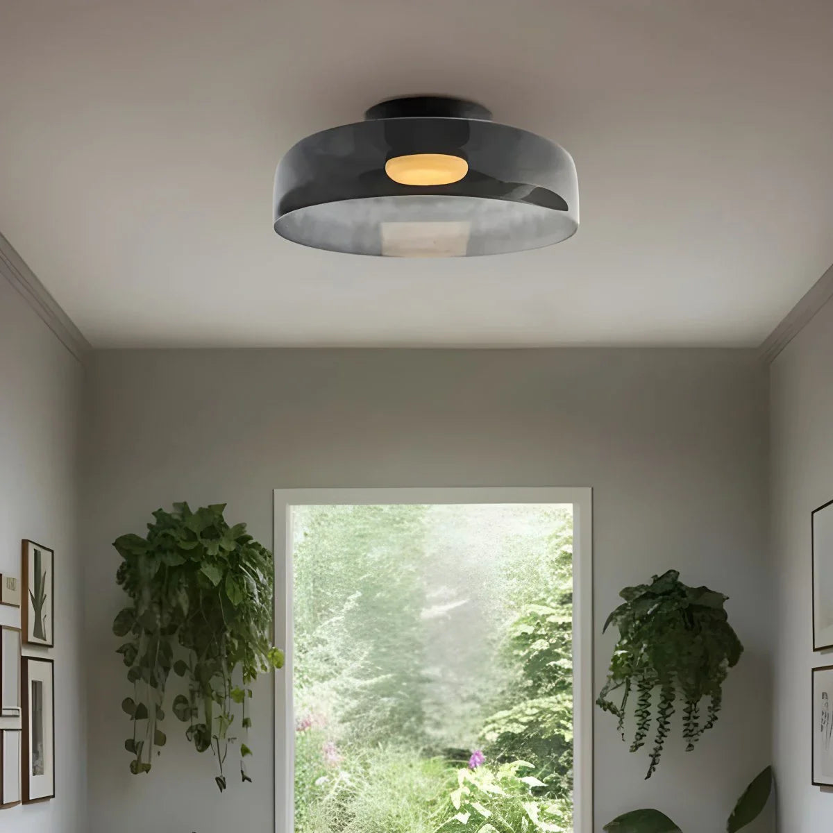 Feyran Colored Glass Ceiling Light for Bedroom