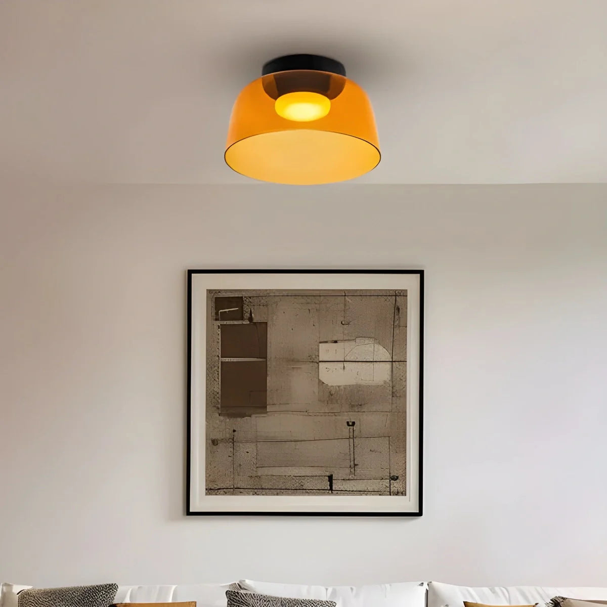Feyran Colored Glass Ceiling Light for Bedroom